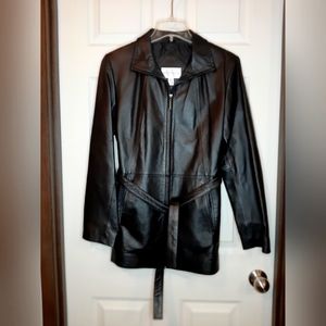 Women's vintage small genuine leather jacket